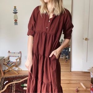 Zara Collared and Tiered Midi Dress